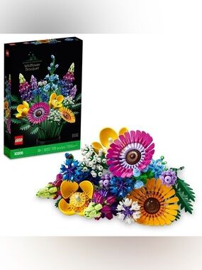 NIB LEGO Icons Wildflower Bouquet Building Set, 939 pcs